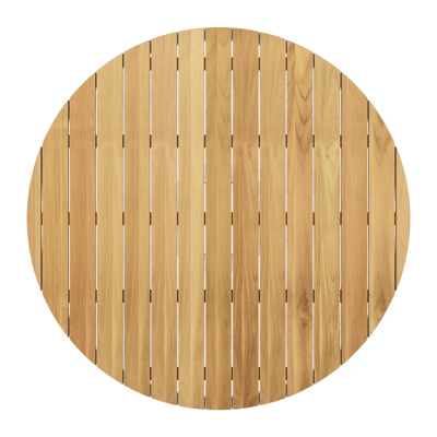 Donato tuintafel in wit aluminium en teak - Dia. 148 x H 77 cm