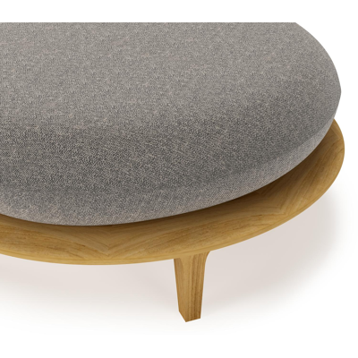 Bomero poef in teak met chartres drizzle all weather sunbrella® luxe kussen