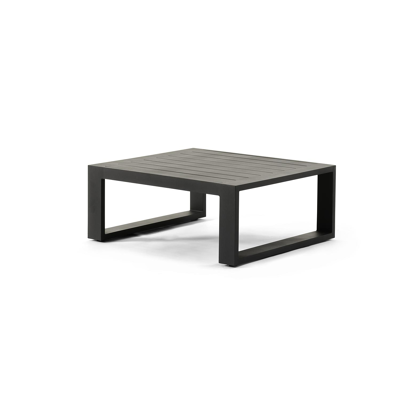 Table basse/pouf Livo en aluminium noir - Lg 84 x larg. 70 x H 32 cm