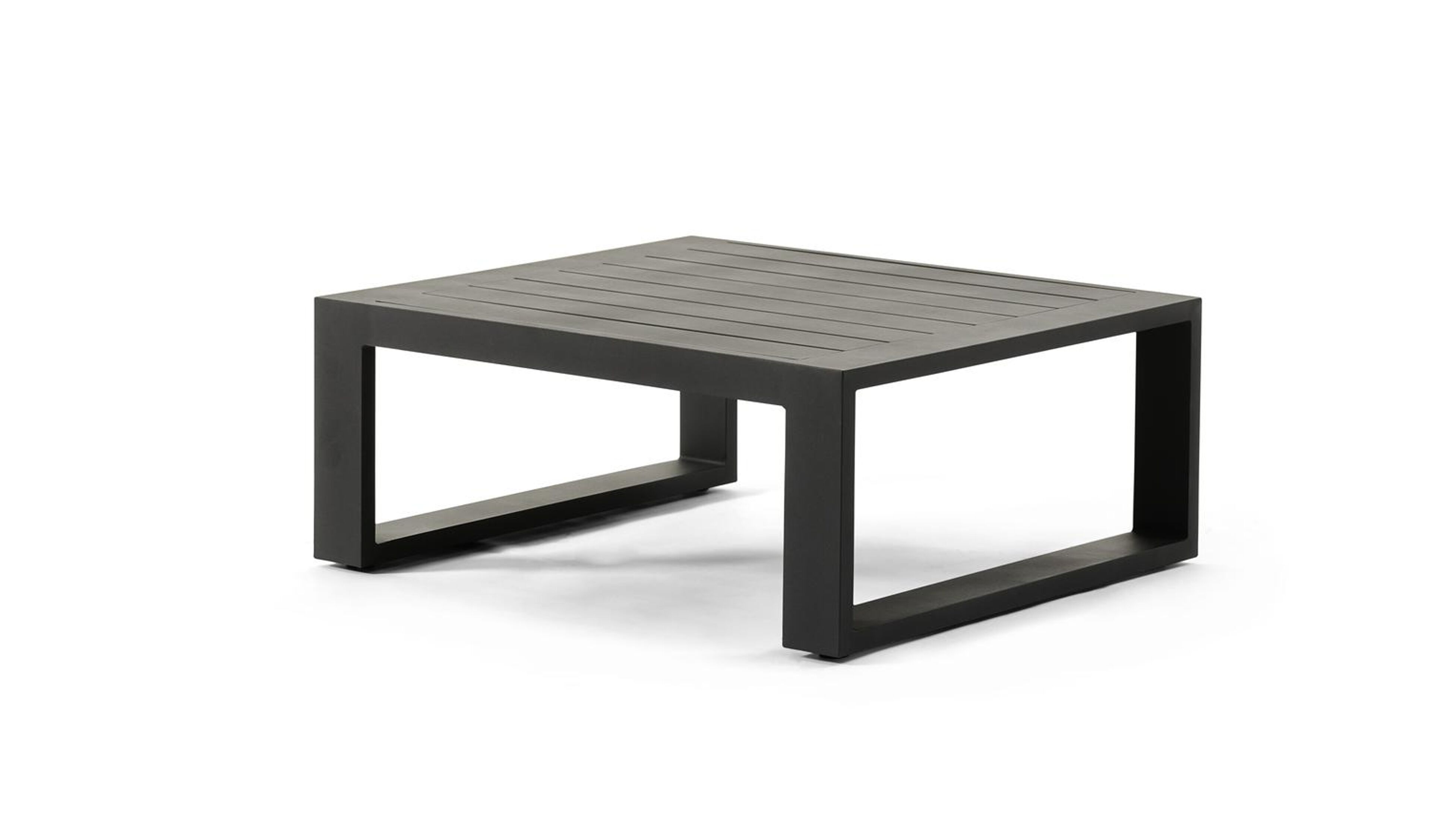 Livo loungetafel/poef in zwart aluminium - L 84 x B 70 x H 32 cm