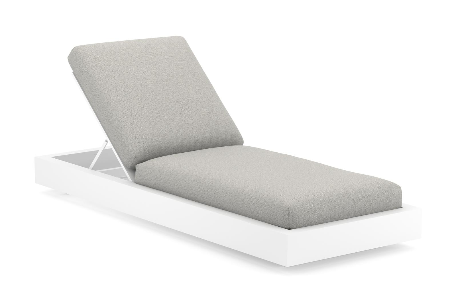 Como verstelbaar ligbed in wit aluminium met savane nimbus all weather sunbrella® luxe kussen