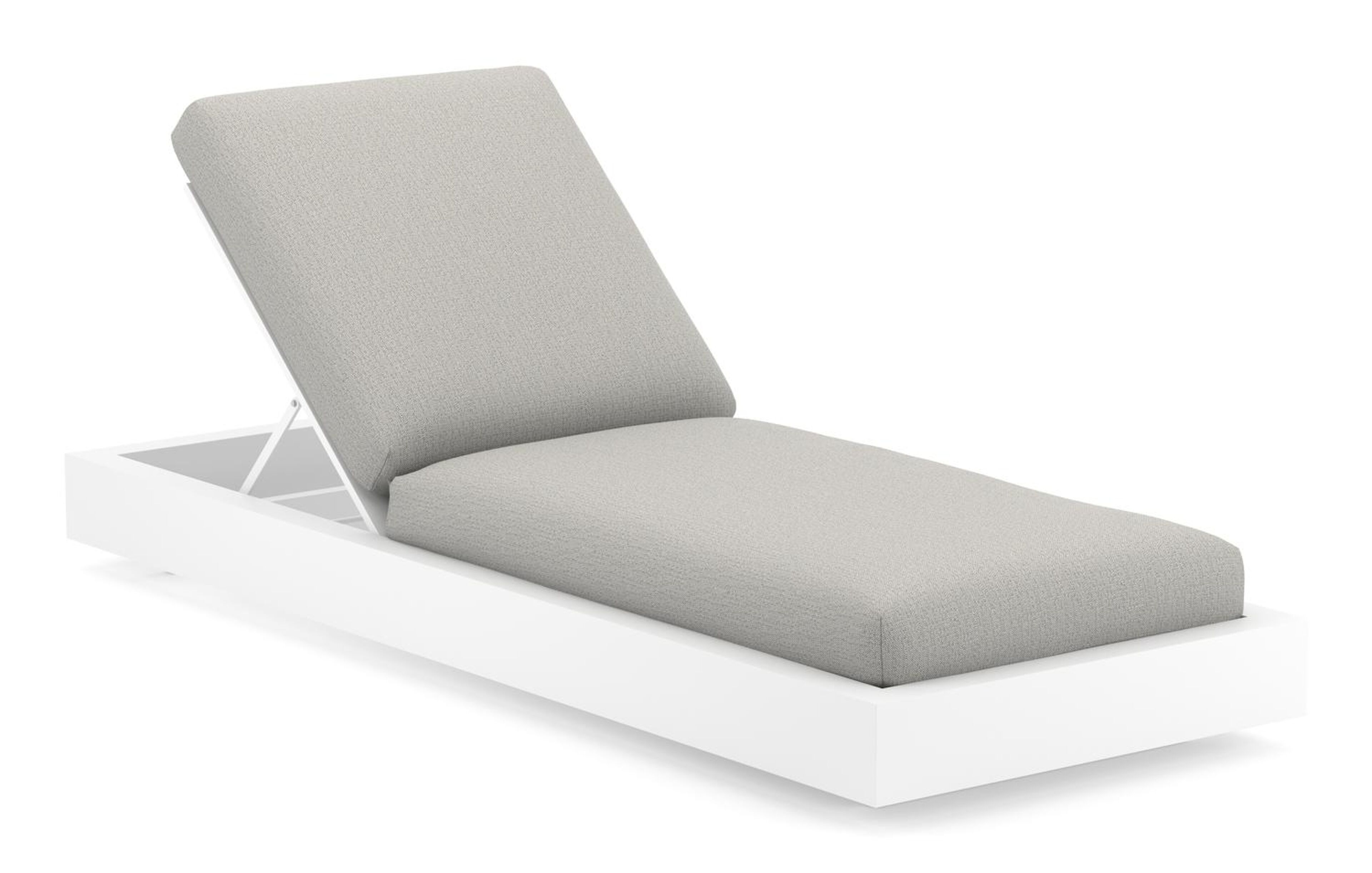 Como verstelbaar ligbed in wit aluminium met savane nimbus all weather sunbrella® luxe kussen