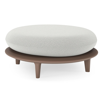 Bomero poef in taupe aluminium met savane nimbus all weather sunbrella® luxe kussen