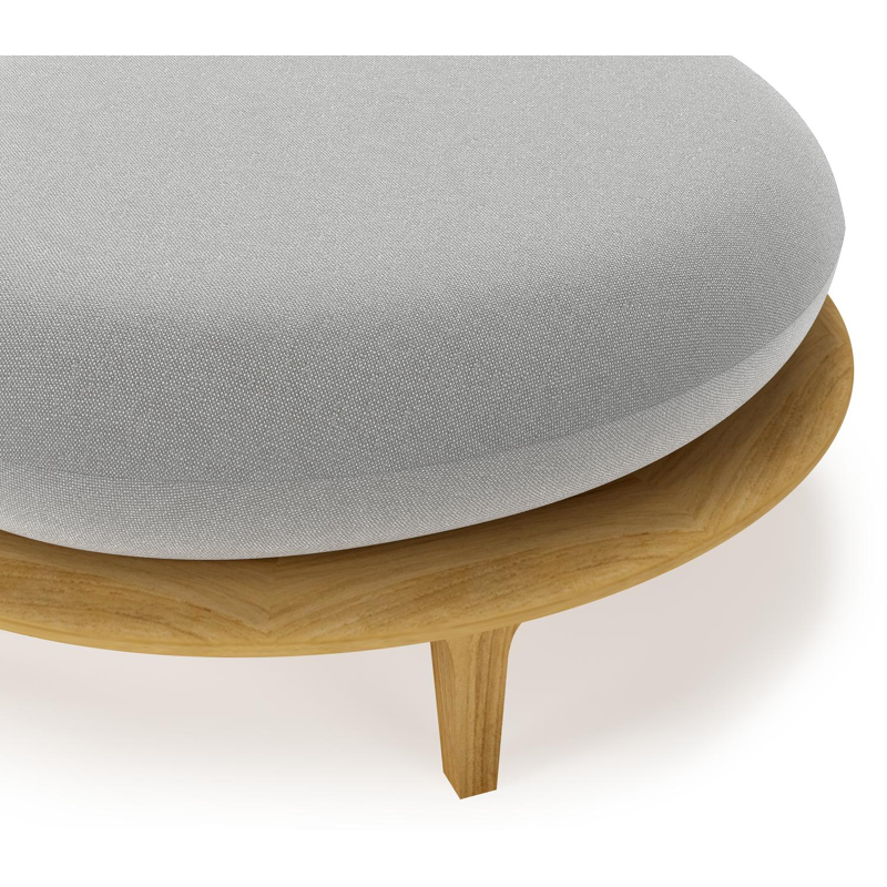 Bomero poef in teak met savane grey all weather sunbrella® luxe kussen