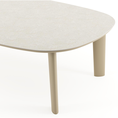 Amico tuintafel bombo xl in beige aluminium en volkeramiek Shilin - L 270 x B 148 x H 73.5 cm