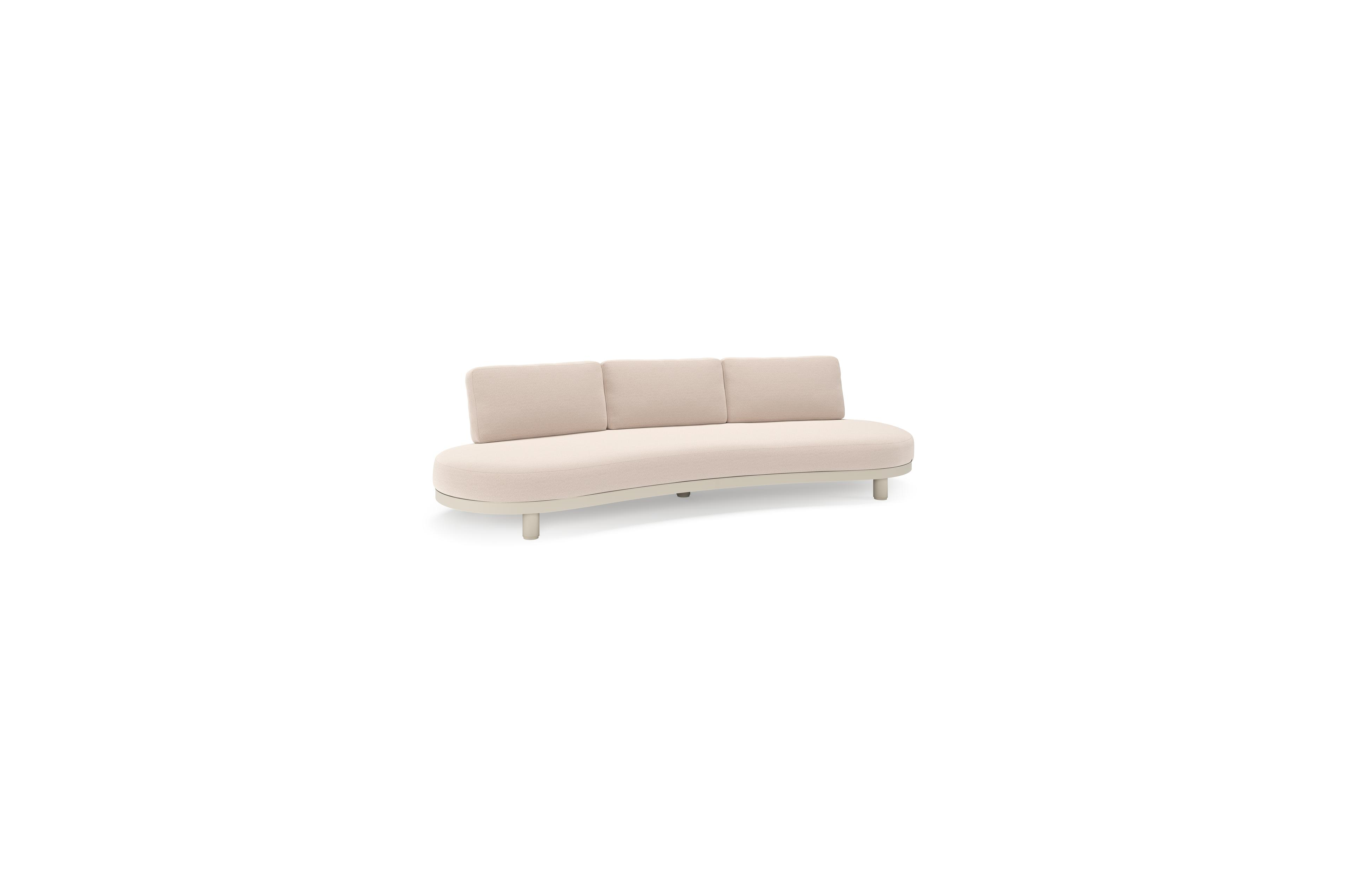 Donato loungebank in beige aluminium met all weather sunbrella® luxe Wander Pilat kussen