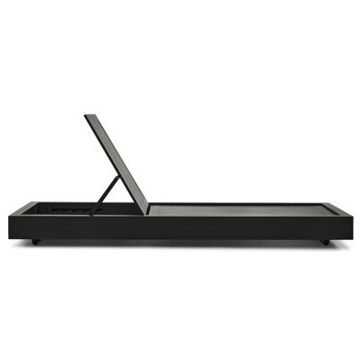 Como verstelbaar ligbed in zwart aluminium met lopi marble all weather Sunbrella® luxe kussen