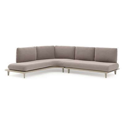 Bomero loungehoek in beige aluminium met wander manioc all weather sunbrella® luxe kussen