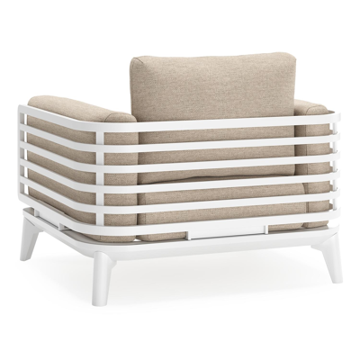 Mosa loungestoel in wit aluminium met rustic weather+ softtouch kussens