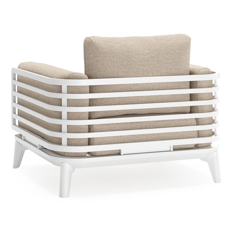 Mosa loungestoel in wit aluminium met rustic weather+ softtouch kussens