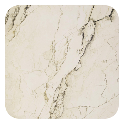 Amico tuintafel afgerond vierkant in beige aluminium en volkeramiek Colorado Dunes - L 148 x B 148 x H 73.5 cm