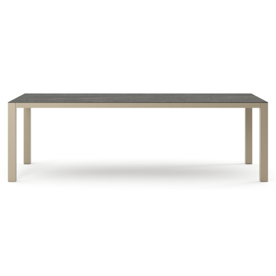 Como tuintafel rechthoekig in beige aluminium en volkeramiek Black Obsession - L 240 x B 100 x H 73 cm