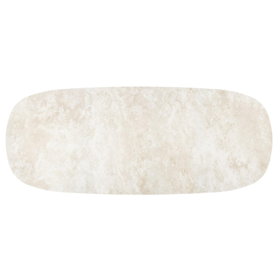 Table de jardin low dining Amico bombo en aluminium noir et céramique pleine Rapolano - Lg. 320 x Lrg. 130 x Haut. 61 cm