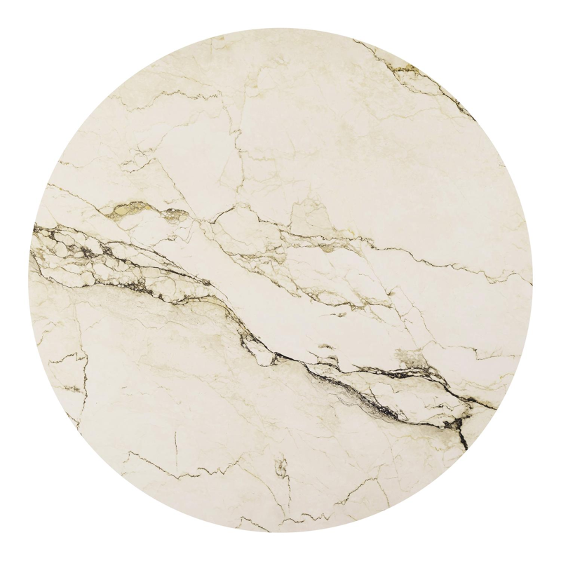 Fano tuintafel rond in beige aluminium en volkeramiek Colorado Dunes Dia. 148 x H 75 cm