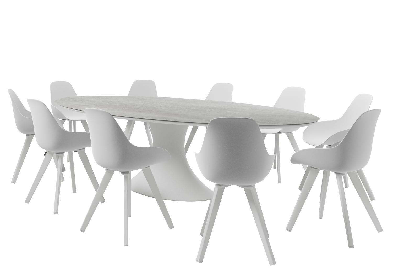 Mesa tuinstoel in wit aluminium en wit kunststof