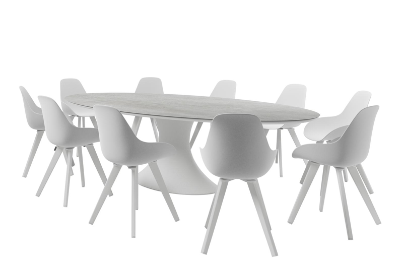 Mesa tuinstoel in wit aluminium en wit kunststof