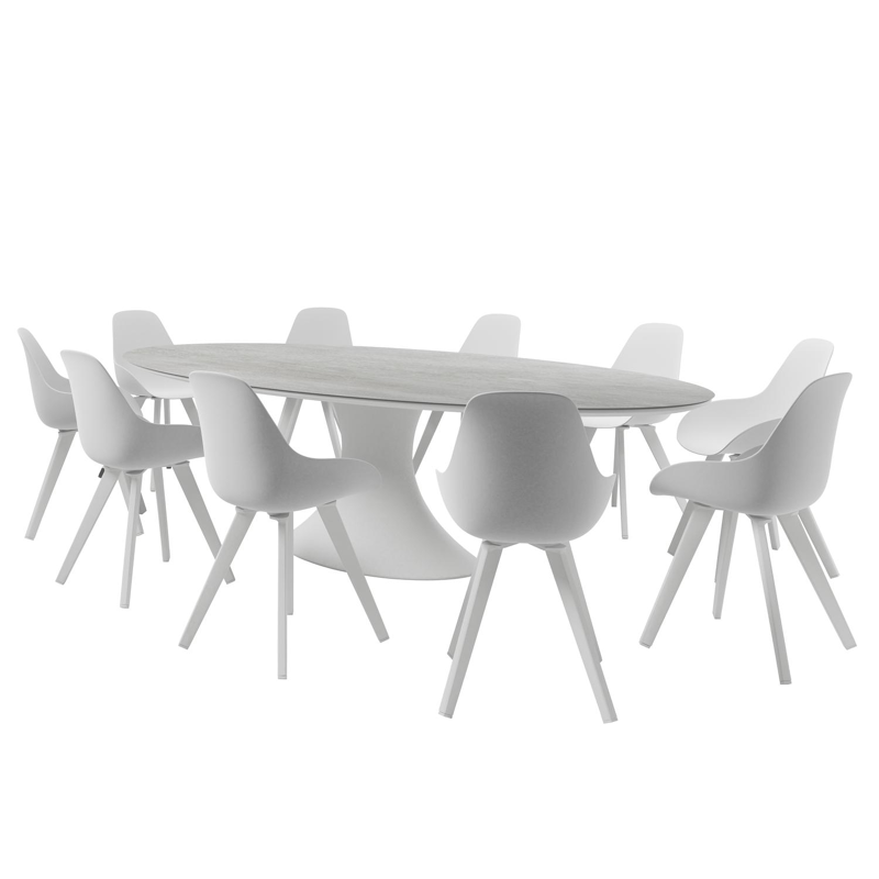 Mesa tuinstoel in wit aluminium en wit kunststof