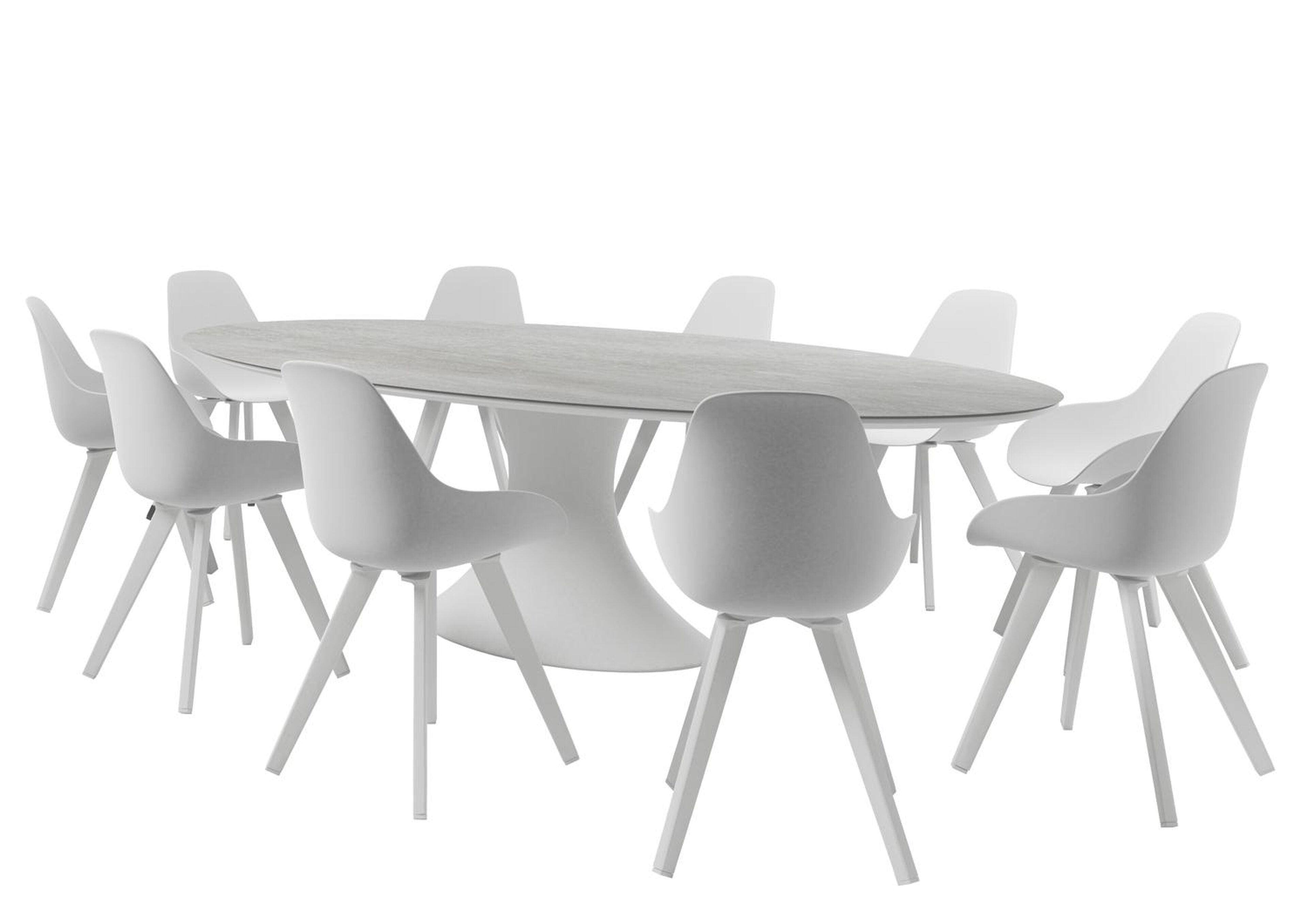 Mesa tuinstoel in wit aluminium en wit kunststof