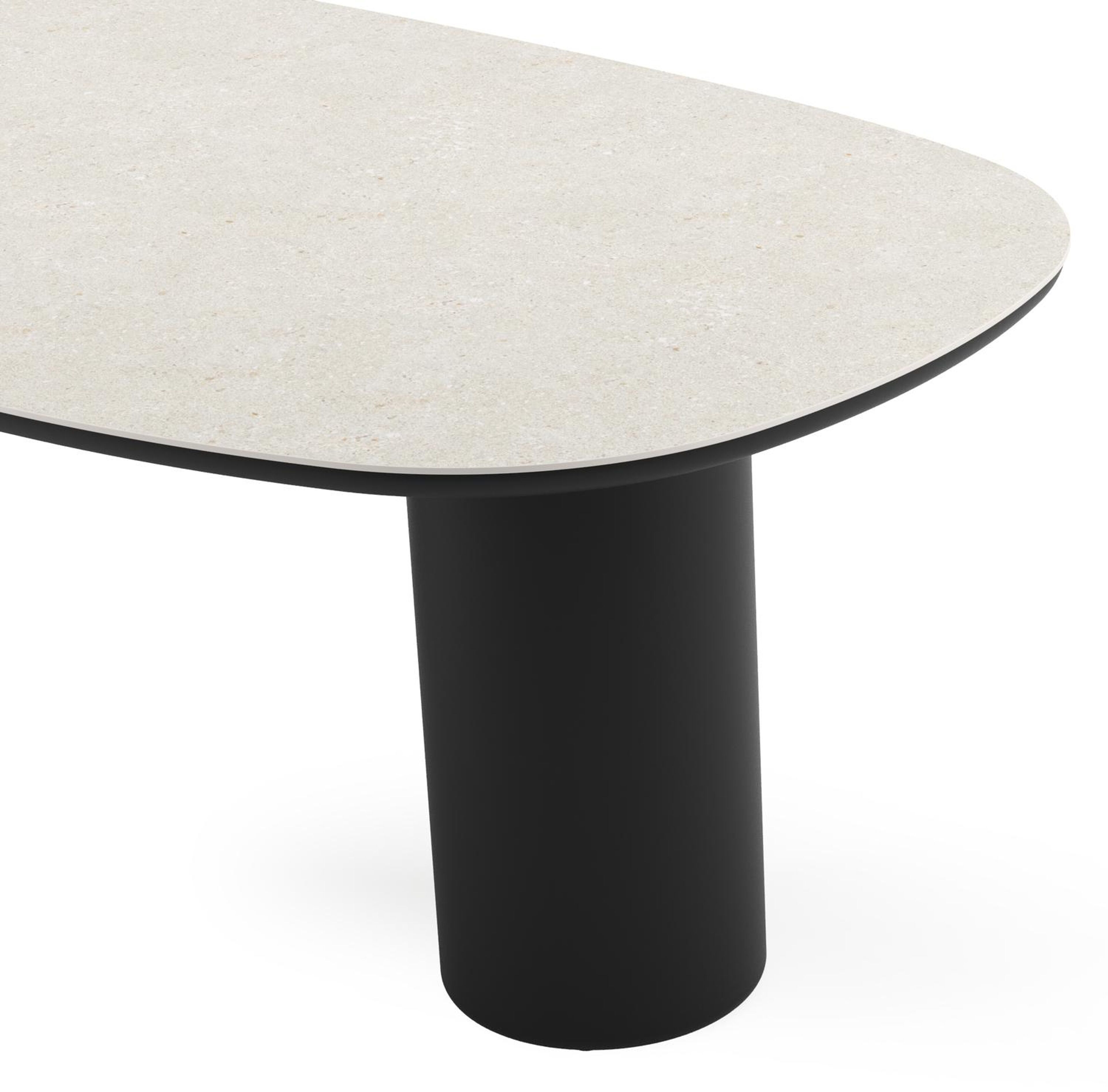 Table de jardin Amico bombo en aluminium noir et céramique pleine Shilin - Lg. 210 x Lrg. 110 x Haut. 74 cm