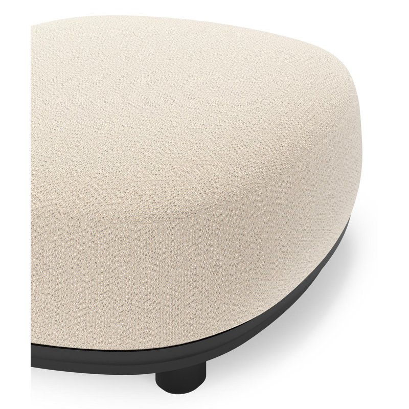 Pouf  Vadelo en aluminium noir et coussin en all weather sunbrella® luxe lopi sand