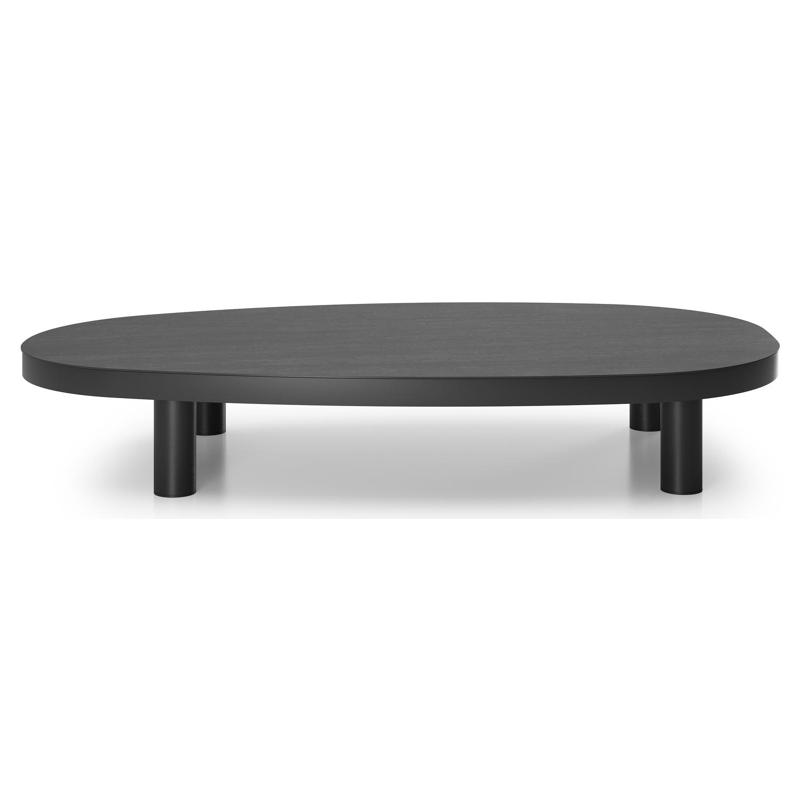 Donato loungetafel organisch in zwart aluminium en volkeramiek Basalt Black - L 151 x B 90 x H 25 cm