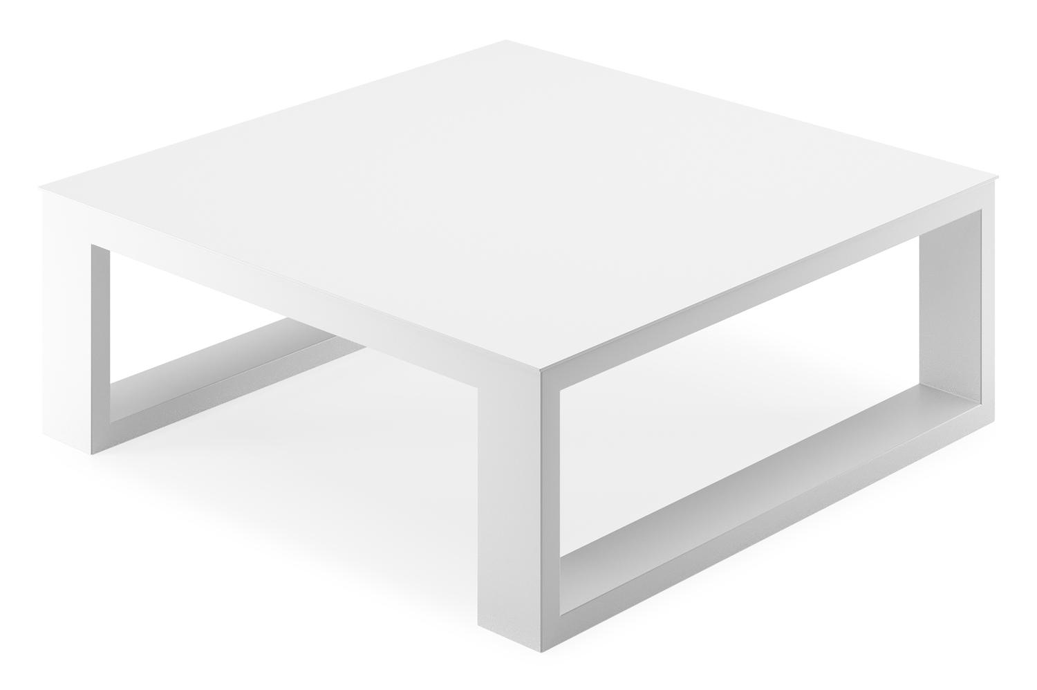 Verato hoektafel in wit aluminium - L 88 x B 88 x H 32 cm