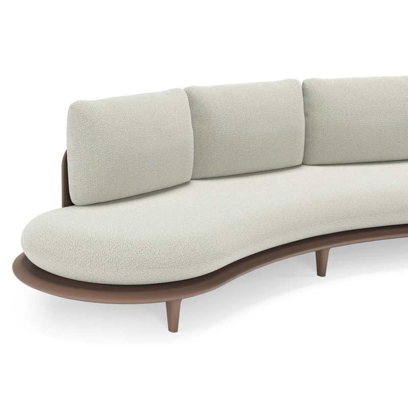 Bomero loungebank in taupe aluminium met lopi bud all weather sunbrella® luxe kussen