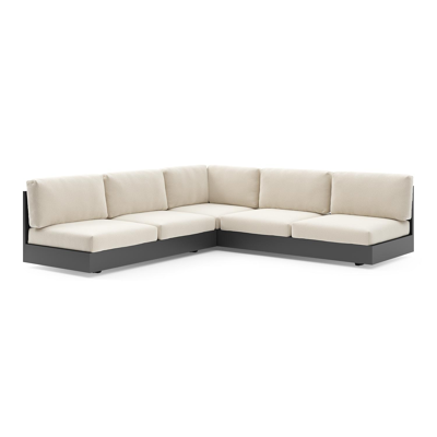 Como loungehoek in zwart aluminium met althea off white all weather cosytica kussen