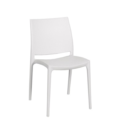 Chaise de jardin empilable Maya blanche - matière synthétique