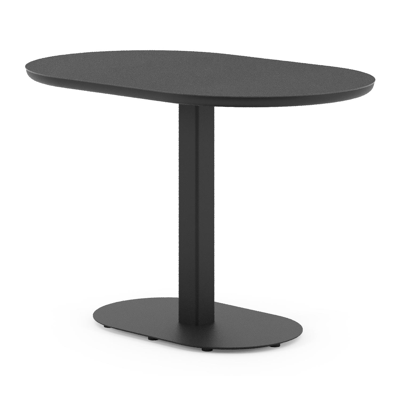 Teramo tuintafel bombo in zwart aluminium en volkeramiek Nero Black - L 110 x B 70 x H 73.7 cm