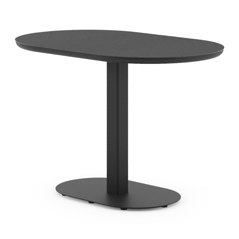 Teramo kantelbare tuintafel bombo in zwart aluminium en volkeramiek Nero Black - L 110 x B 70 x H 74 cm