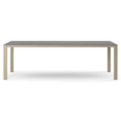 Como tuintafel rechthoekig in beige aluminium en volkeramiek Basalt Black - L 240 x B 100 x H 73 cm