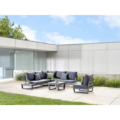 Table basse Modica en aluminium noir - Lg 72 x larg. 72 x H 38 cm