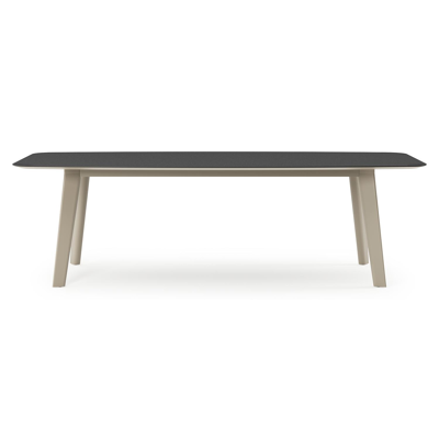 Lacrima tuintafel bootvorm in beige aluminium en volkeramiek Nero Black - L 255 x B 115 x H 74 cm