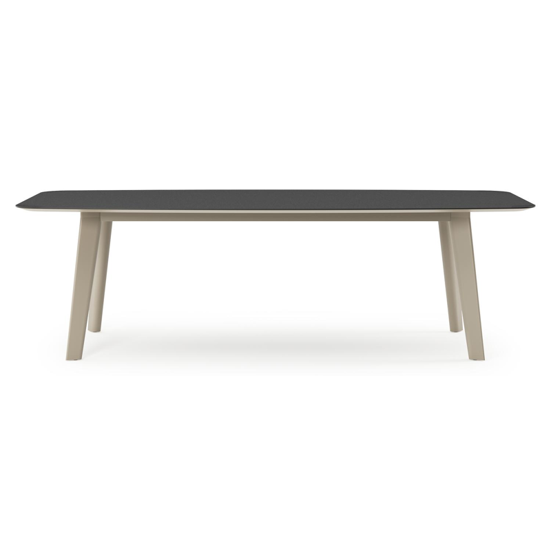 Lacrima tuintafel bootvorm in beige aluminium en volkeramiek Nero Black - L 255 x B 115 x H 74 cm