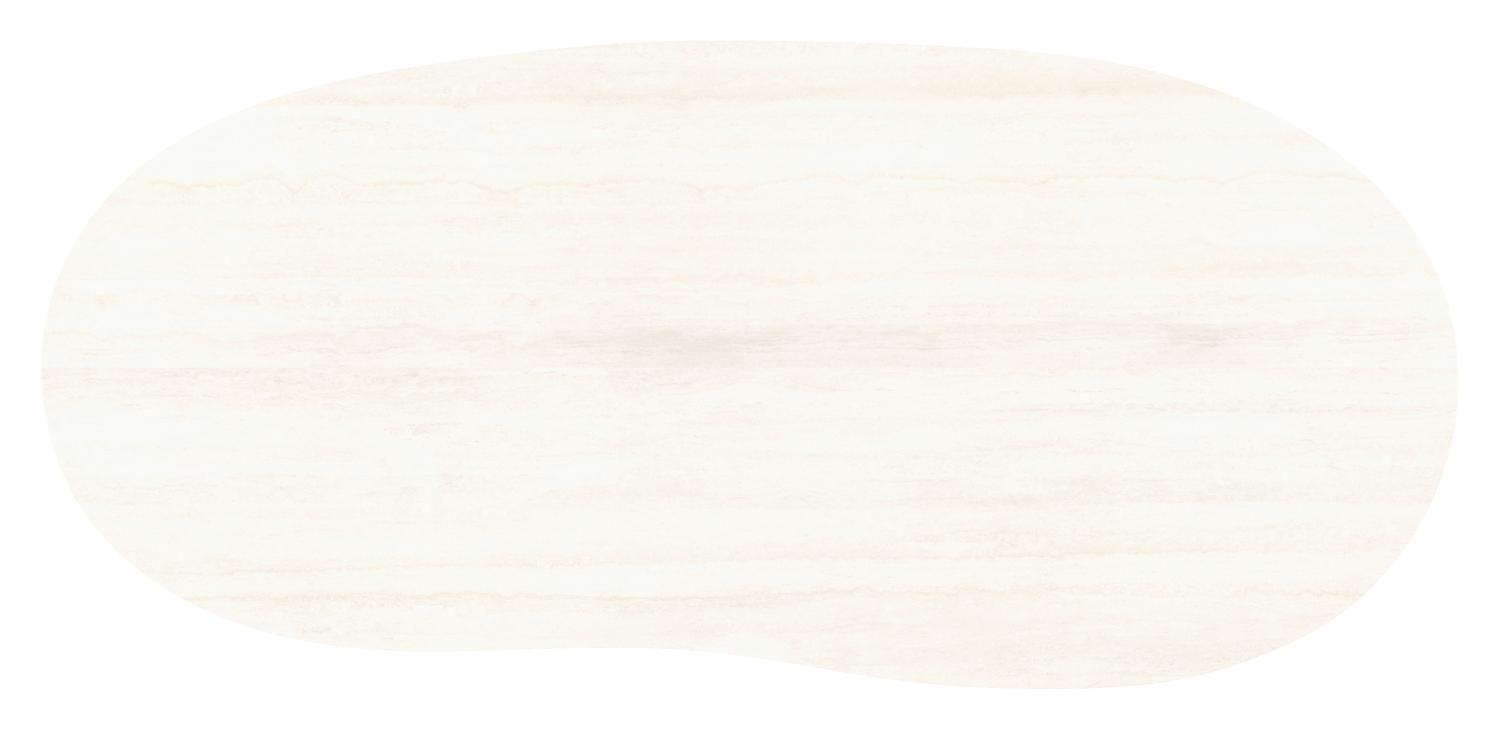 Amico tuintafel organisch in wit aluminium en volkeramiek Travertino Bianco - L 240 x B 110 x H 73.5 cm