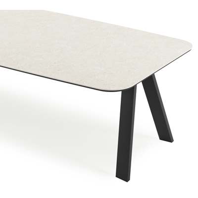 Cesano tuintafel in zwart aluminium en volkeramiek shilin - L 315 x B 115 x H 75 cm