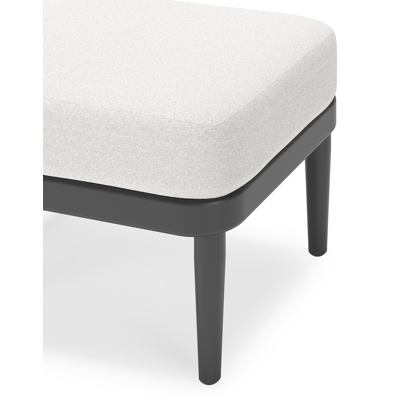 Pouf Orso en aluminium noir et coussins en all weather solica Soul Optik