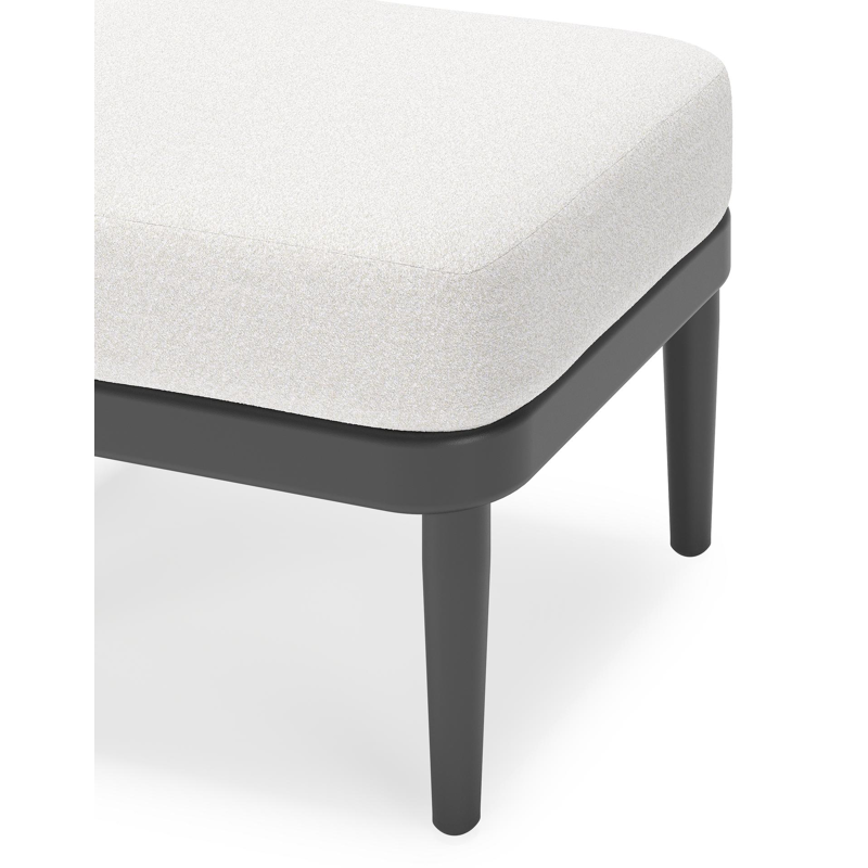 Pouf Orso en aluminium noir et coussins en all weather solica Soul Optik