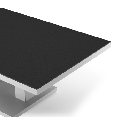 Cirello pop-up loungetafel rechthoekig in wit aluminium en volkeramiek Nero Black - L 140 x B 80 x H 71 cm