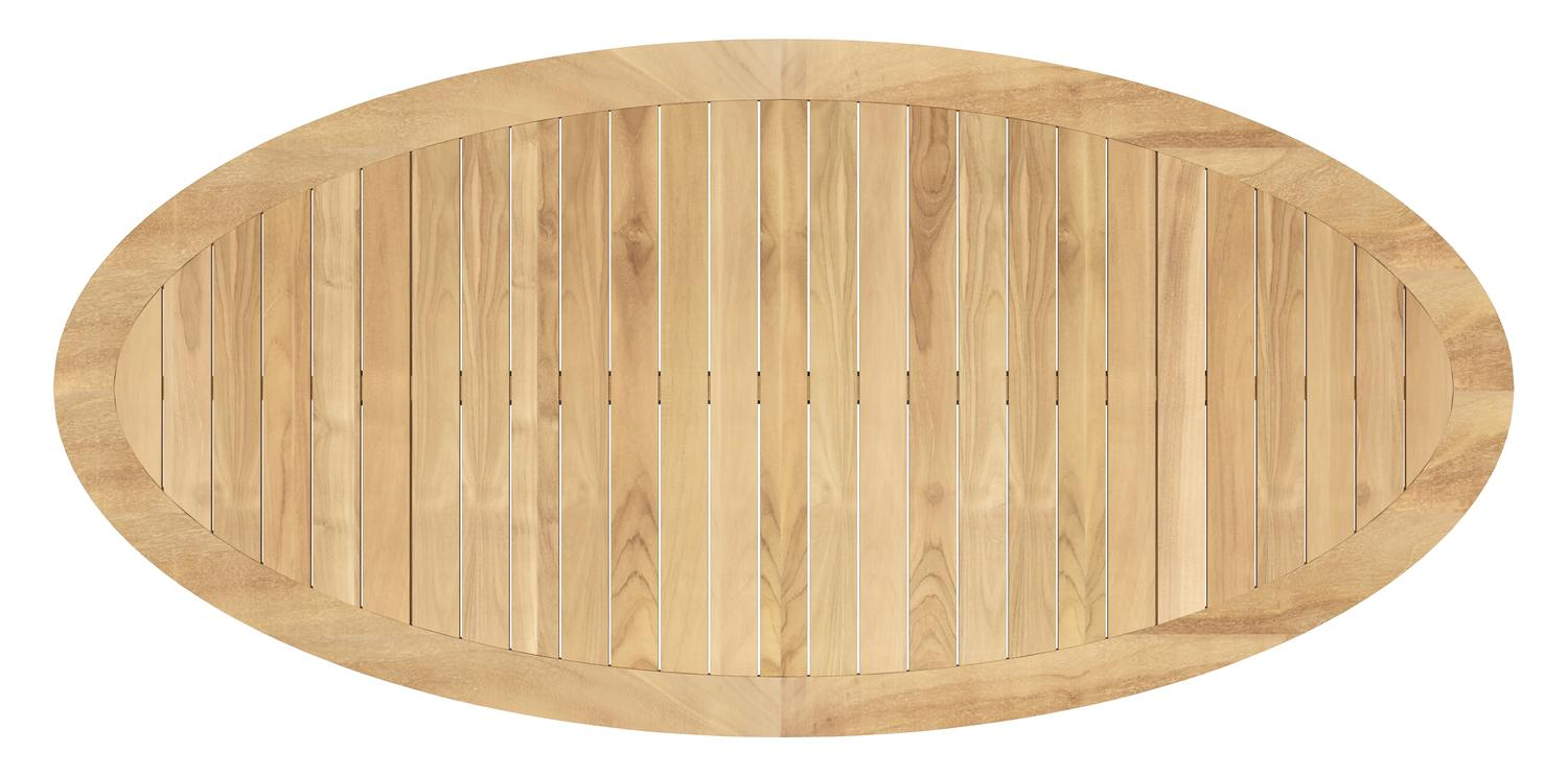 Pamplona ovale tuinset in zwart aluminium en teak natural finish met 6 Calobra tuinstoelen