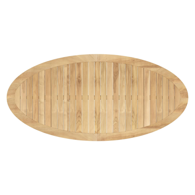 Pamplona ovale tuinset in zwart aluminium en teak natural finish met 6 Matera tuinstoelen