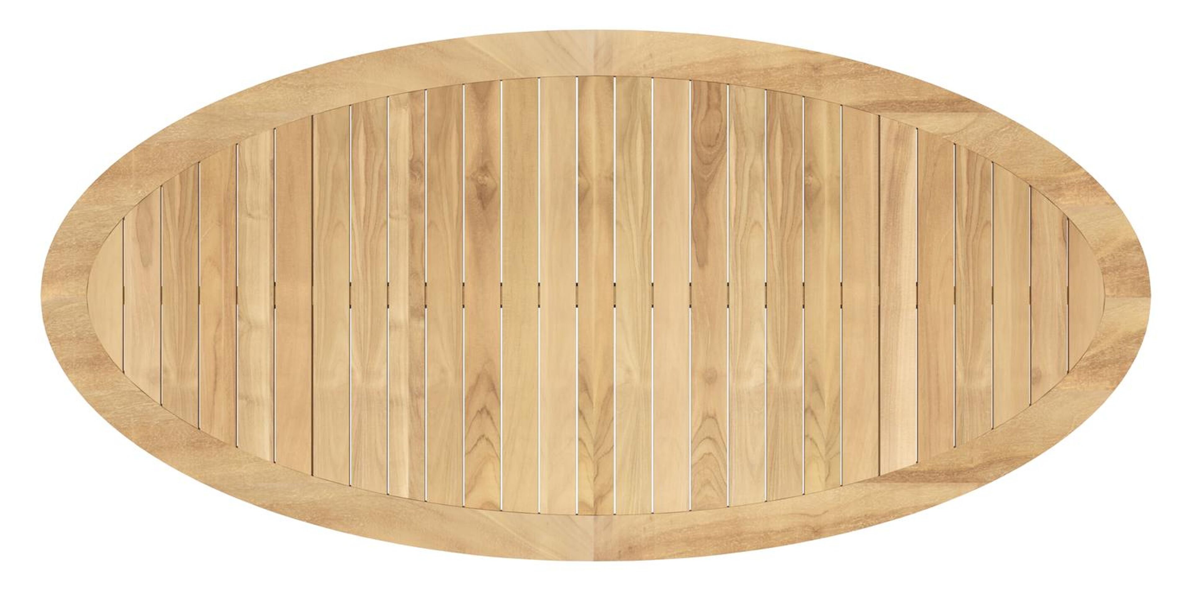 Pamplona tuintafel ovaal in zwart aluminium en teak natural finish - L 240 x B 115 x H 72 cm