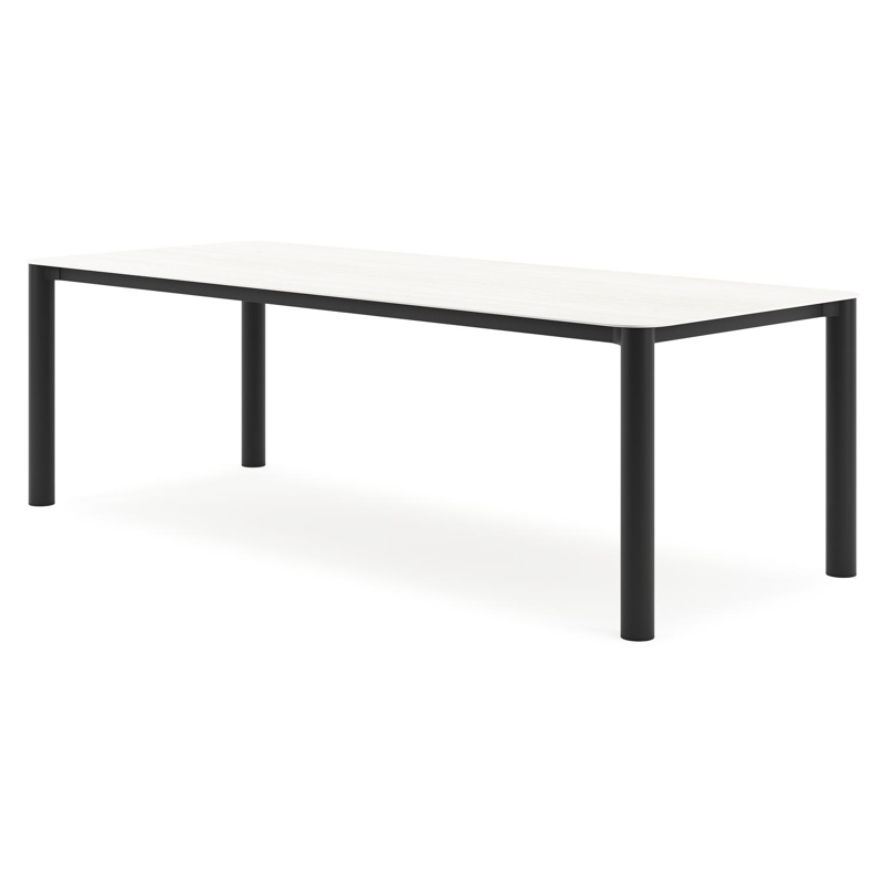 Orso tuintafel rechthoekig afgerond in zwart aluminium en volkeramiek calista - L 240 x B 100 x H 73.5 cm