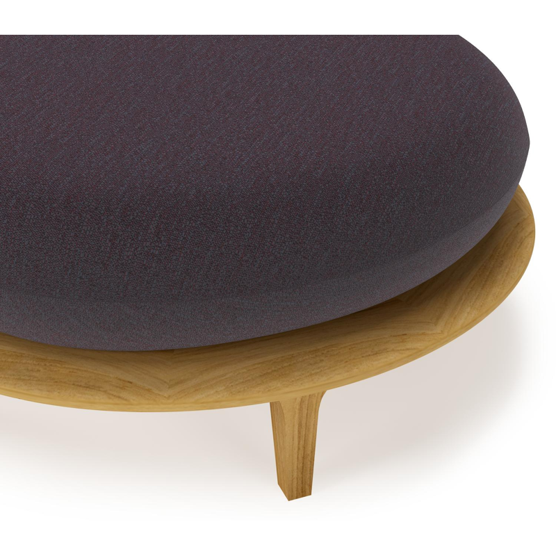 Pouf Bomero en teck et coussins en all weather sunbrella® luxe tundra red