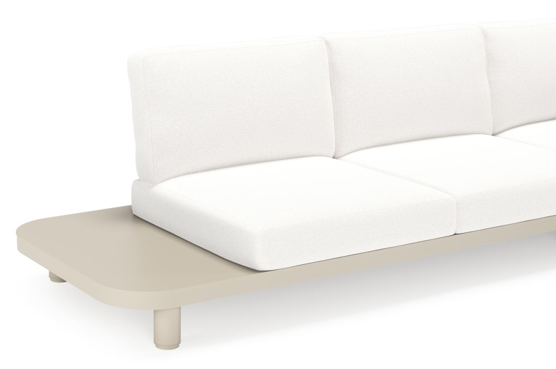 Donato loungehoek in beige aluminium met soul optik all weather solica kussen