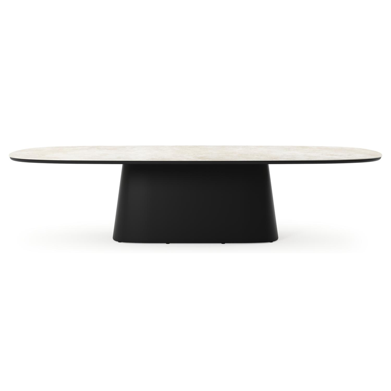 Amico tuintafel bombo xl in zwart aluminium en volkeramiek Rapolano - L 320 x B 148 x H 74 cm