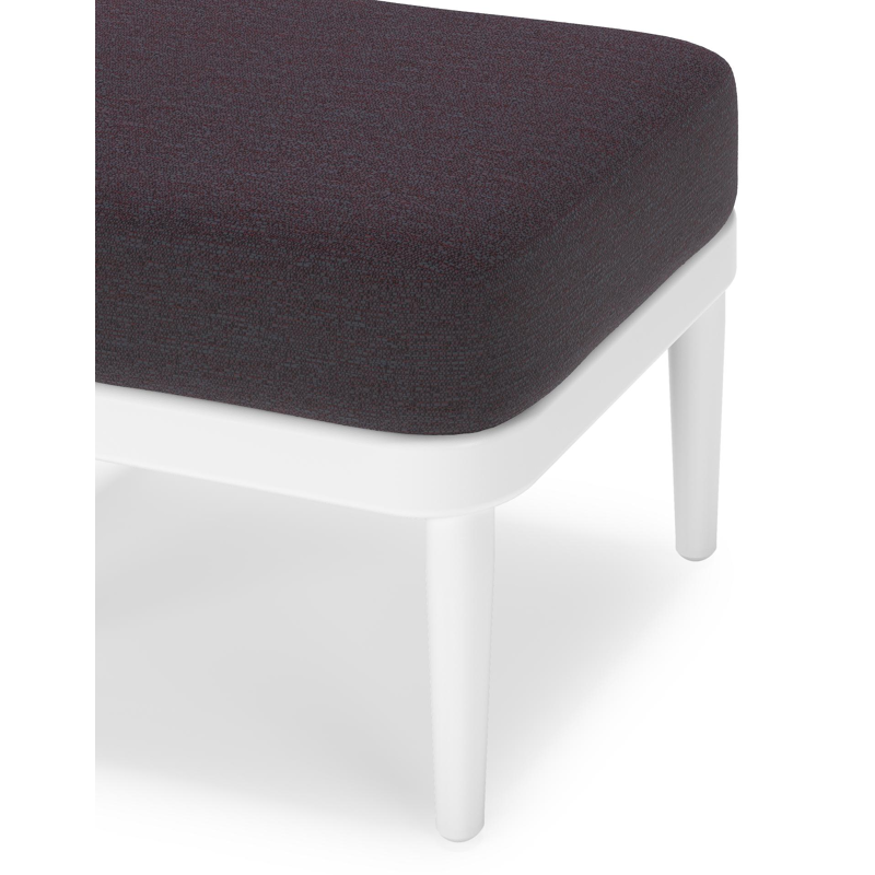 Pouf Orso en aluminium blanc et coussins en all weather sunbrella® luxe Tundra Red