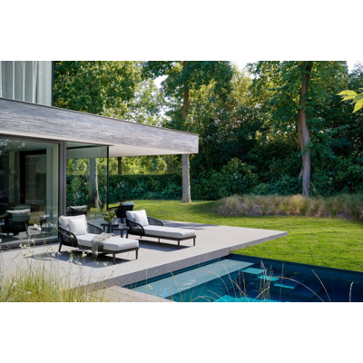 Tables d'appoint Enna en aluminium noir - table 1: Dia. 44 x H 46 cm, table 2: Dia. 52 x H 52 cm