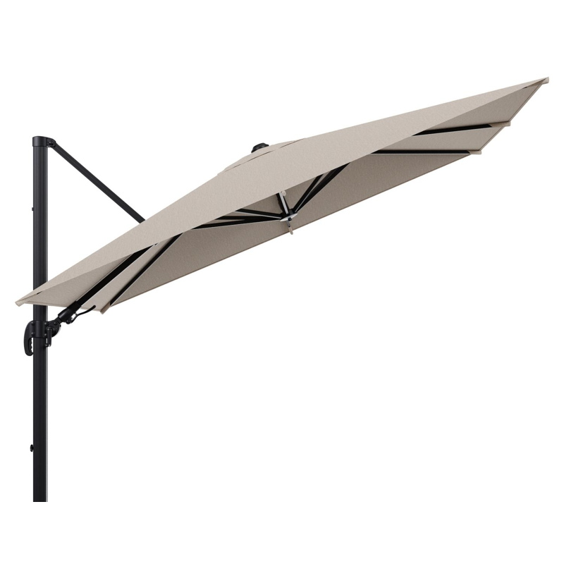 Avola zweefparasol met tiltfunctie in zwart aluminium met rustic weather+ softtouch parasoldoek - L1 200 x L2 300 cm (zonder voet)